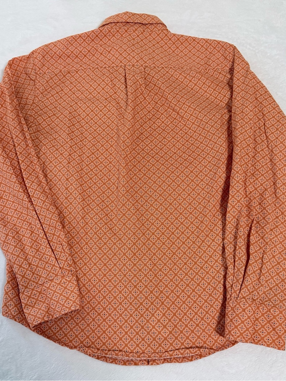 Cinch Boys Large 12 Western Shirt Orange Geometric Long Sleeve Button Up - Picture 7 of 7